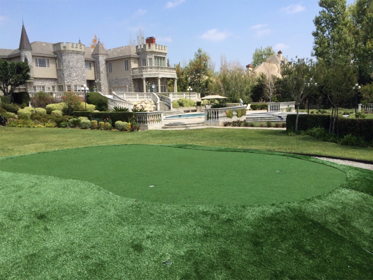 Artificial Turf Installation Calabasas, California Putting Green, Front Yard Design